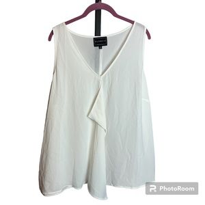 Eloquii White Drapey Tank Top Blouse, size 20 NWT